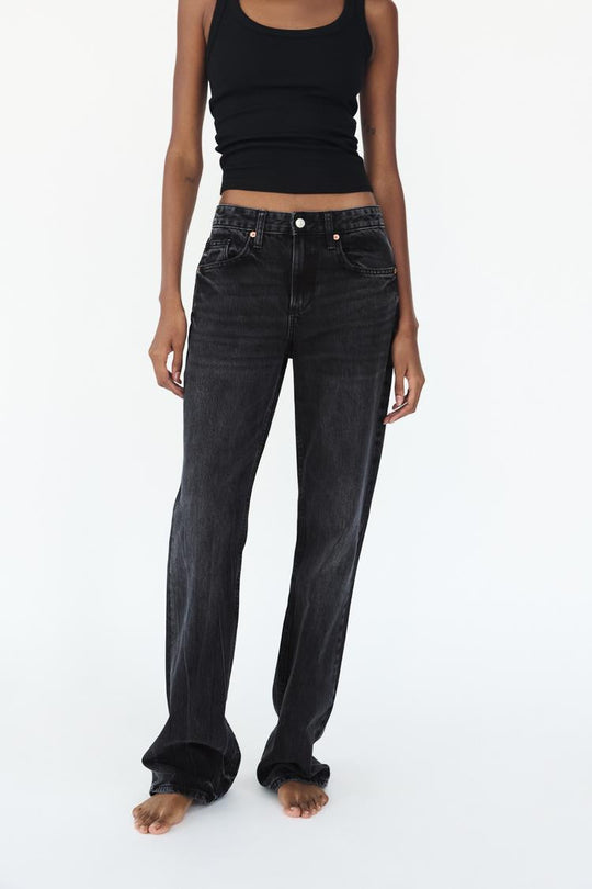 Jean trf wide leg taille normale - Bleu soutenu
