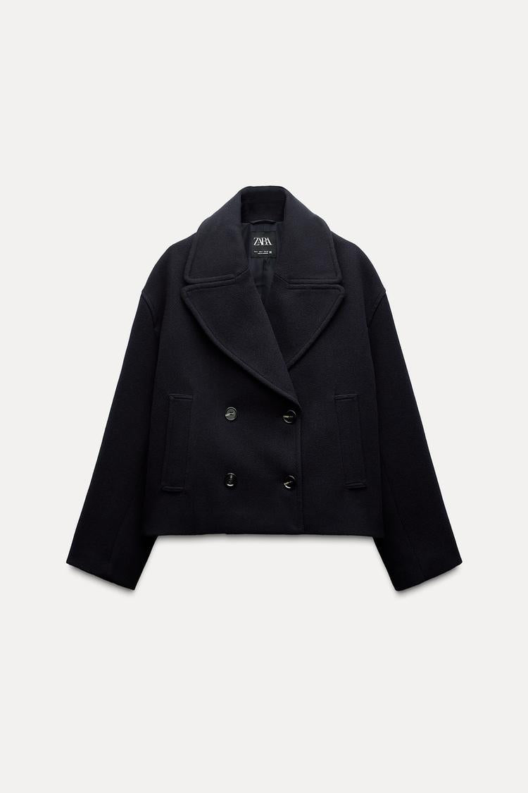 Manteau court croisé - vison