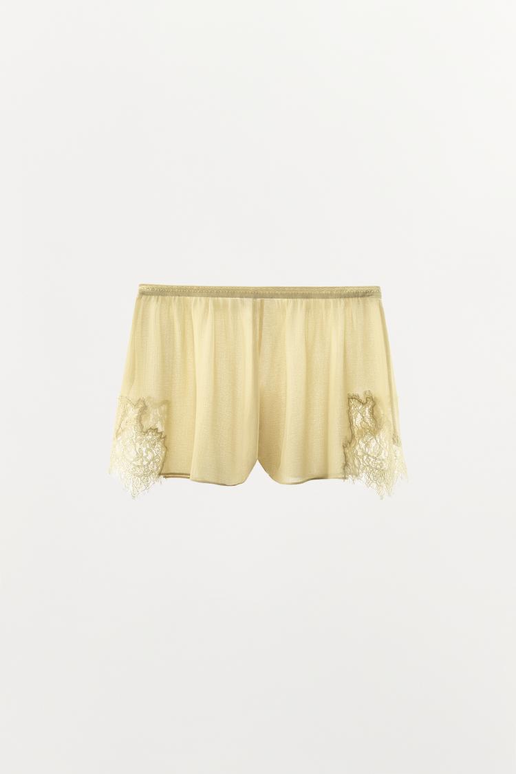 SHORT EN GEORGETTE ET DENTELLE