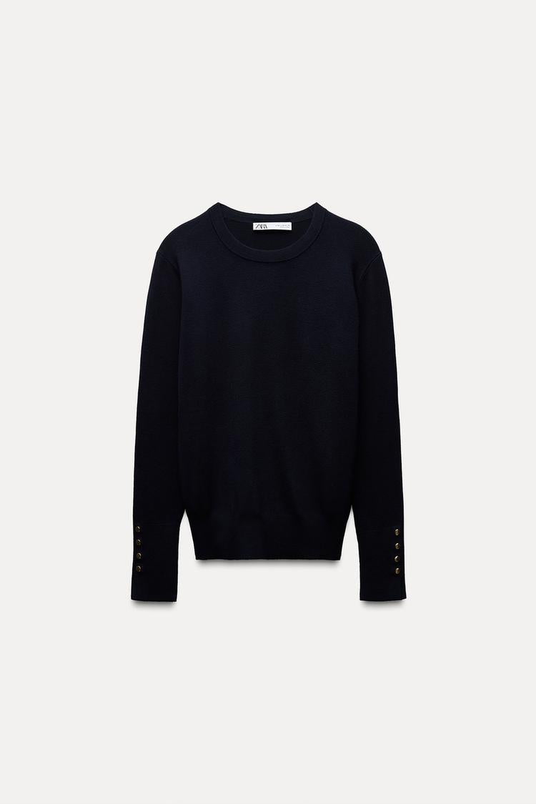 Pull basique en maille unie - Noir