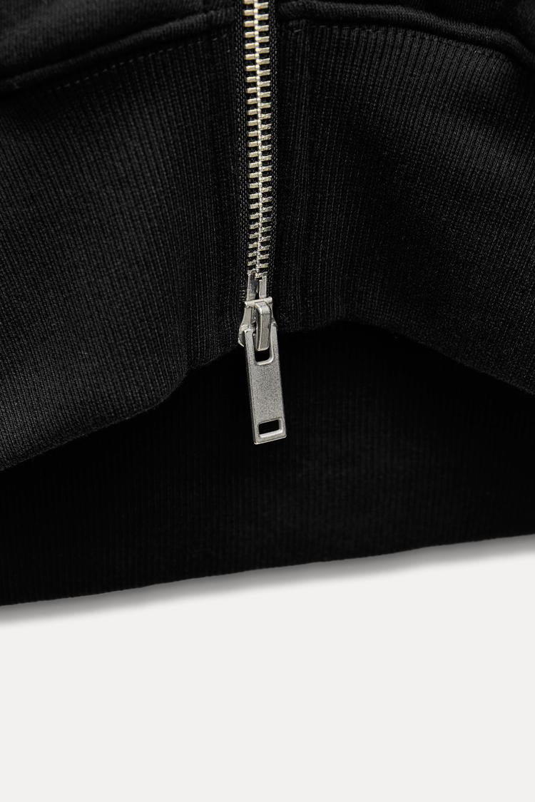 Sweat oversize à zip - Noir