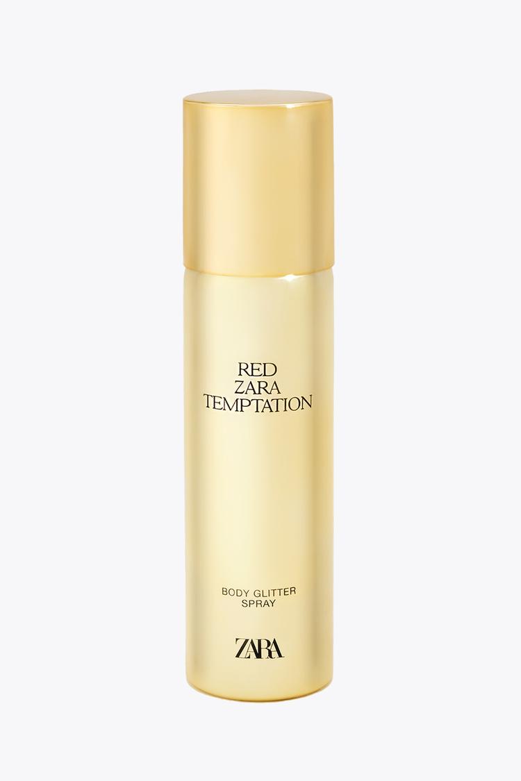 Red Zara Temptation Body Glitter Spray