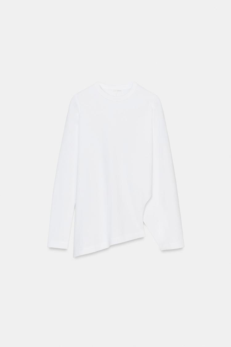 T-SHIRT ASYMÉTRIQUE À MANCHES LONGUES