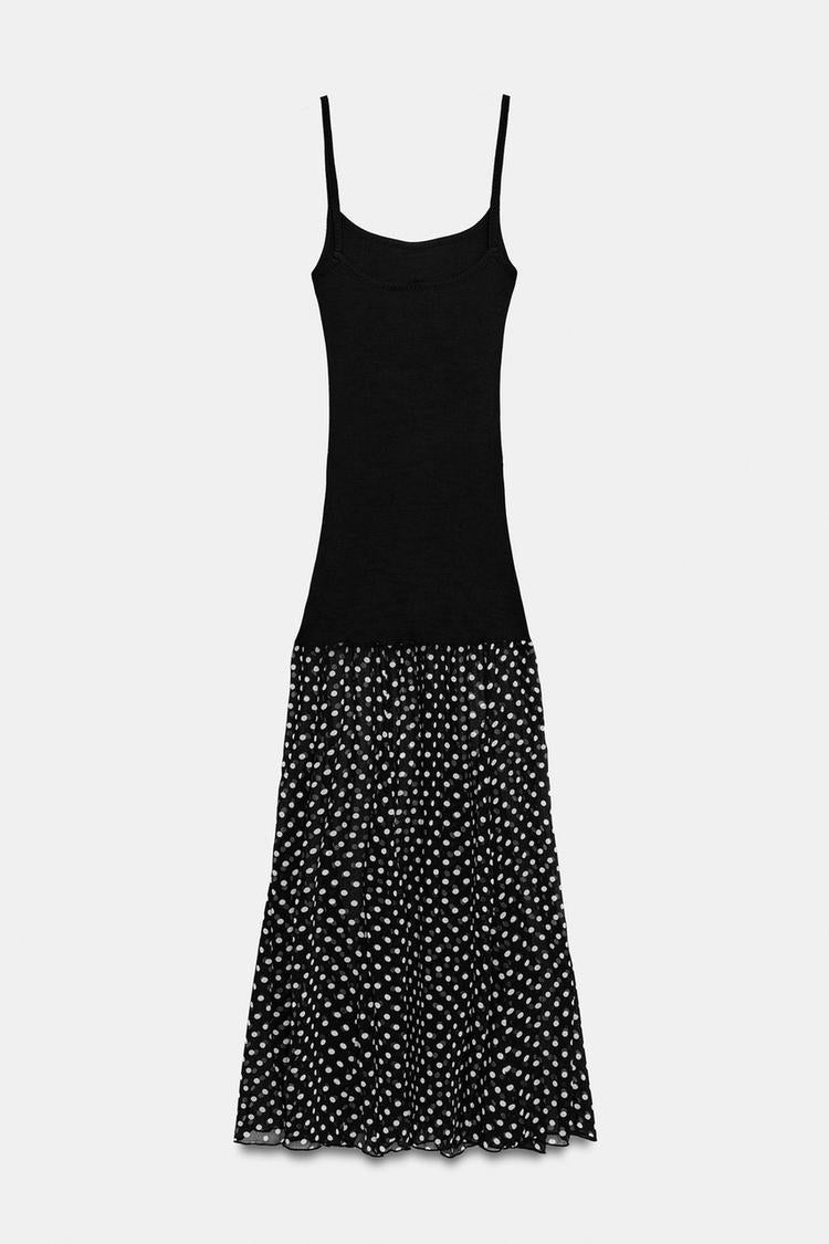 ROBE LONGUE BIMATIÈRE À POIS