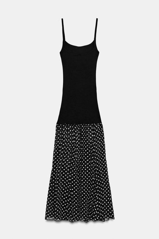 ROBE LONGUE BIMATIÈRE À POIS