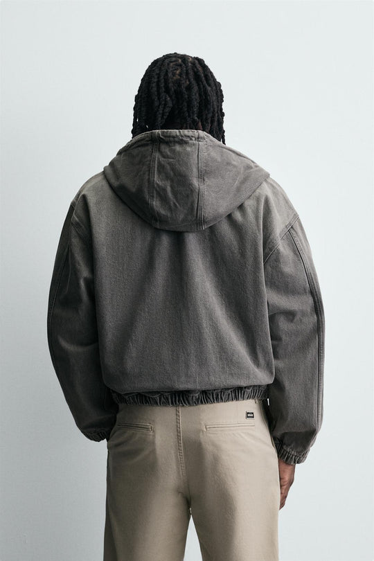 VESTE DÉLAVÉE À CAPUCHE