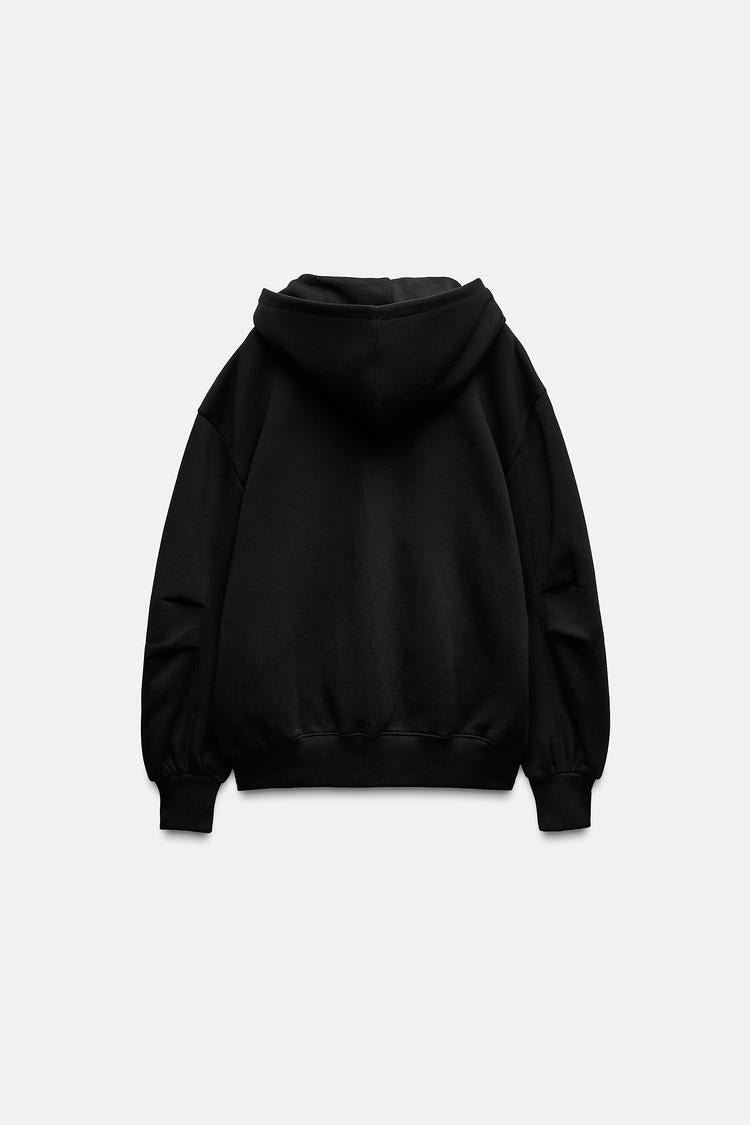 Sweat oversize à zip - Noir