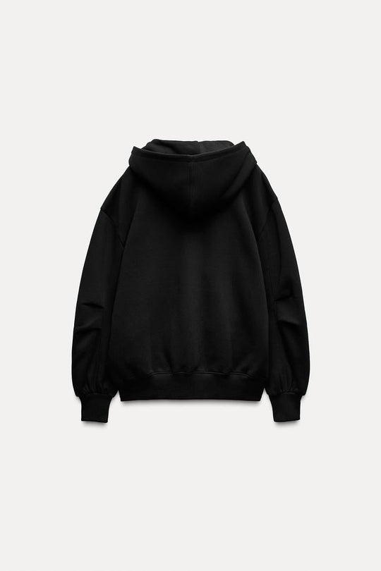 Sweat oversize à zip - Noir