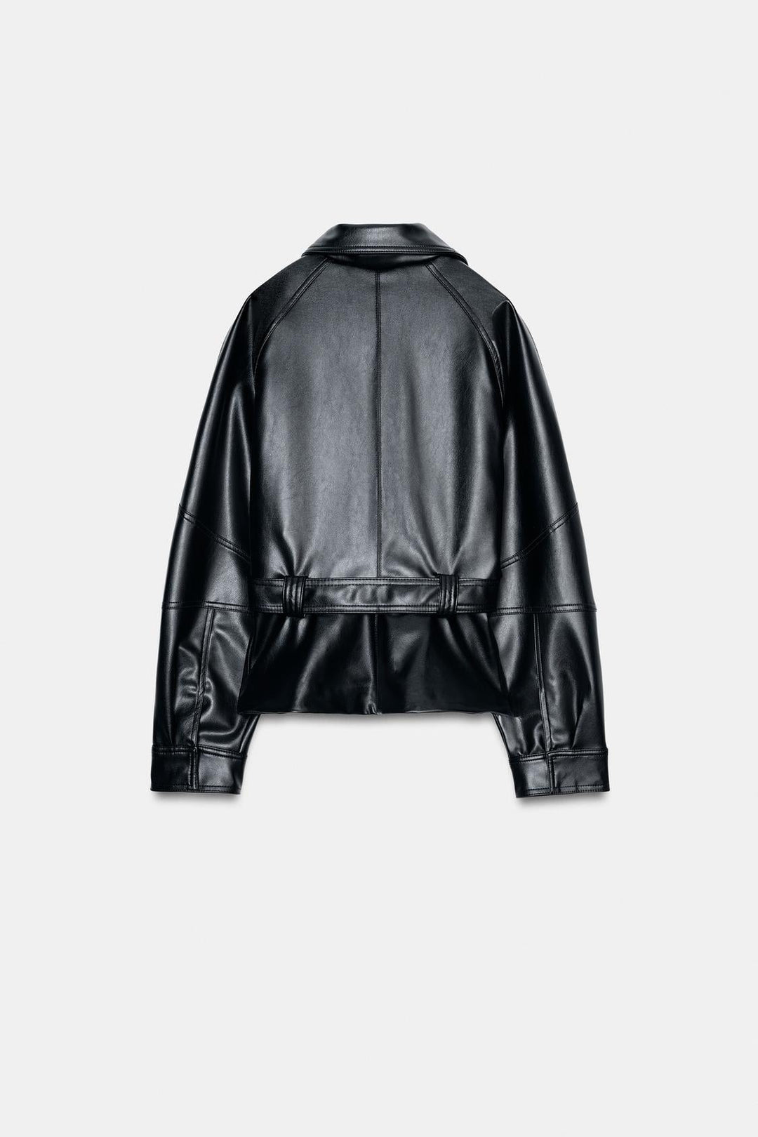 BLOUSON EN MATIÈRE SYNTHÉTIQUE AVEC CEINTURE
