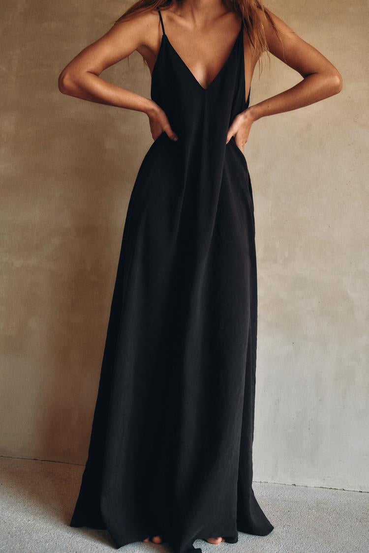 Robe fluide a volume - Noir