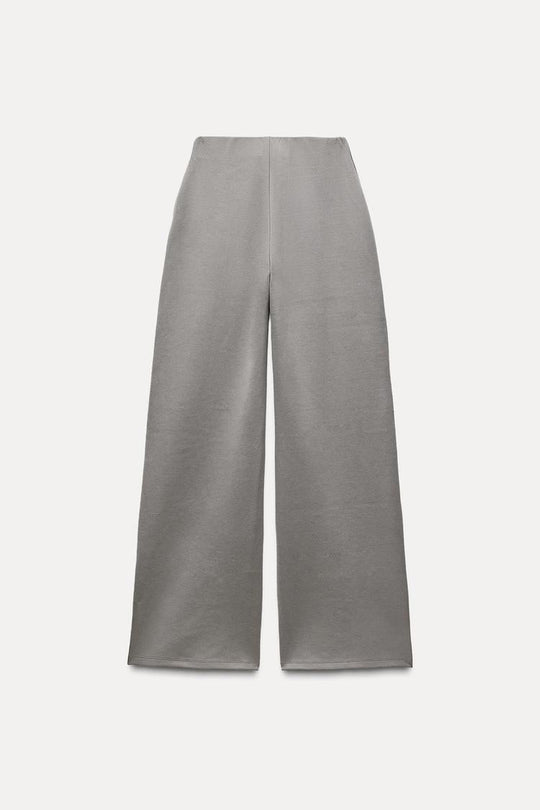 Pantalon interlock à ouverture - Gris