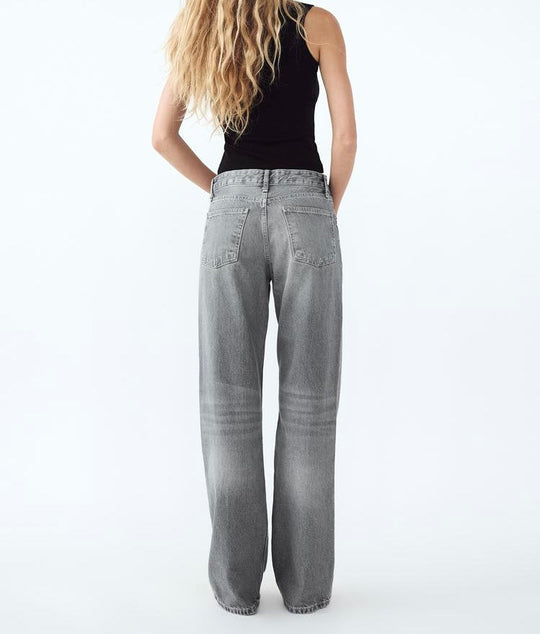 Jean trf wide leg taille normale - Bleu marine
