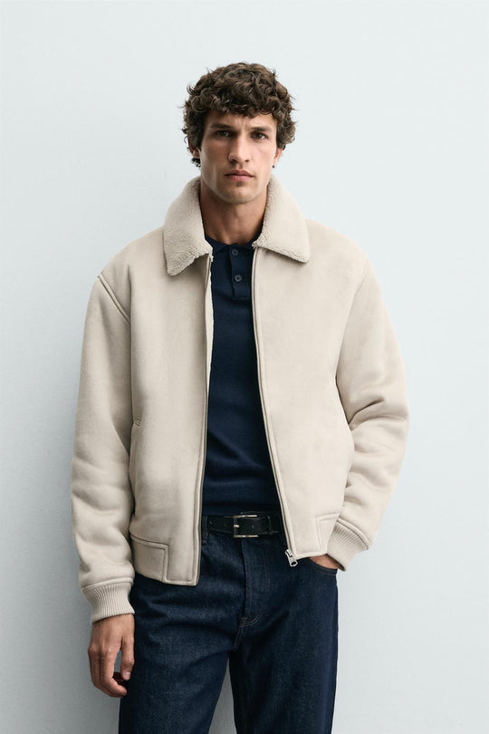 VESTE EFFET DAIM COMBINÉ
