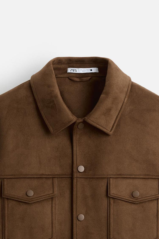 Blouson en matière synthétique - Marron
