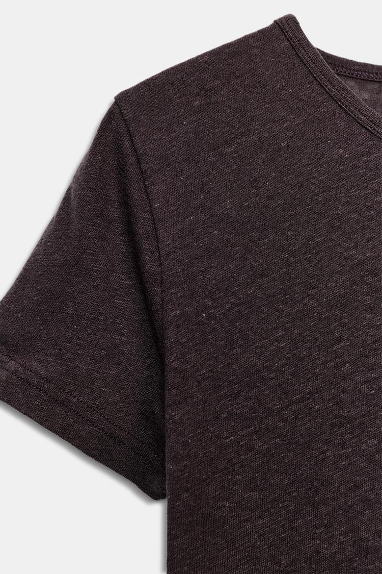 T-SHIRT MANCHES COURTES AVEC LIN