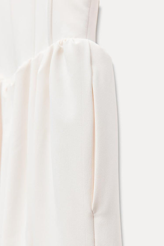 Robe style corset a plis - Beige