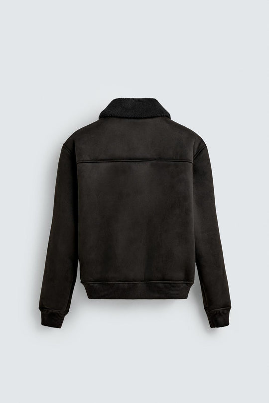 VESTE EFFET DAIM COMBINÉ
