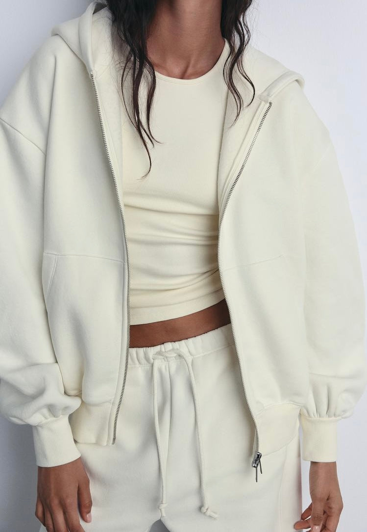 Sweat oversize à zip - Noir
