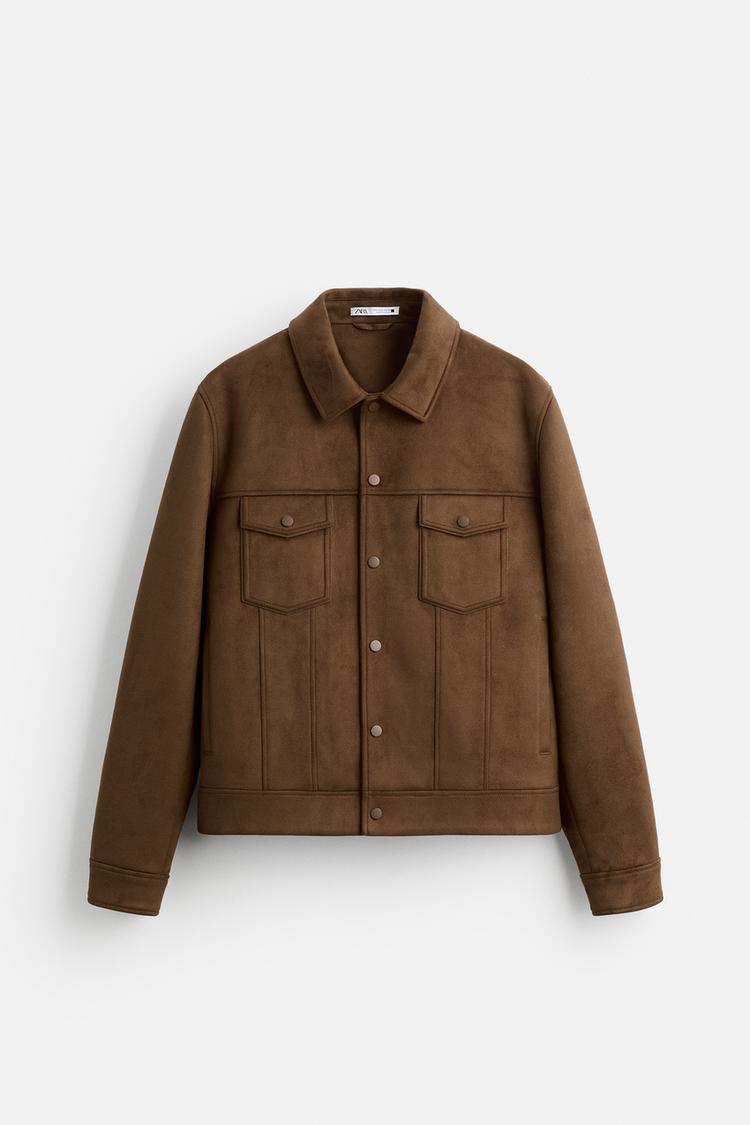 Blouson en matière synthétique - Marron