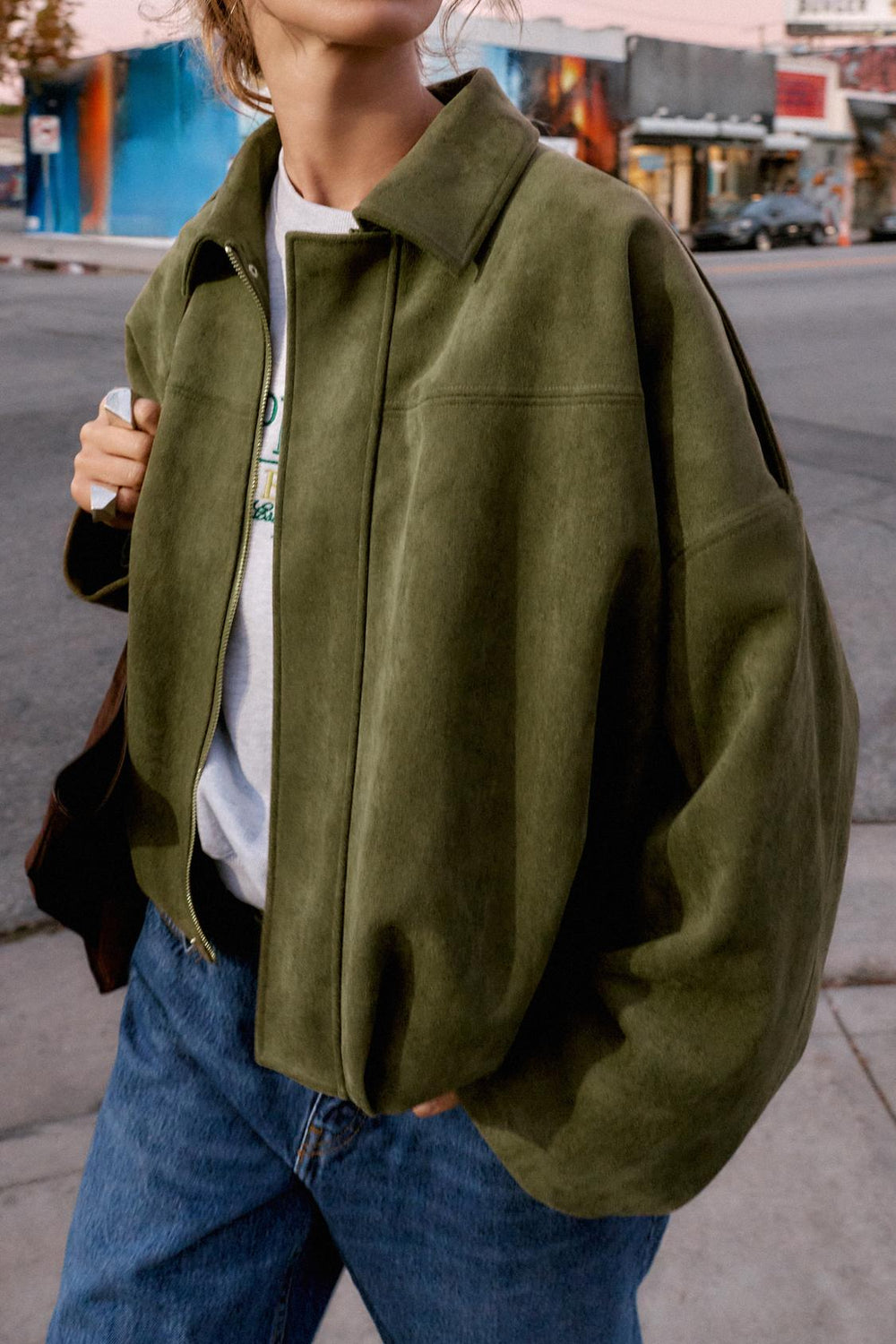 VESTE BOMBER EFFET DAIM