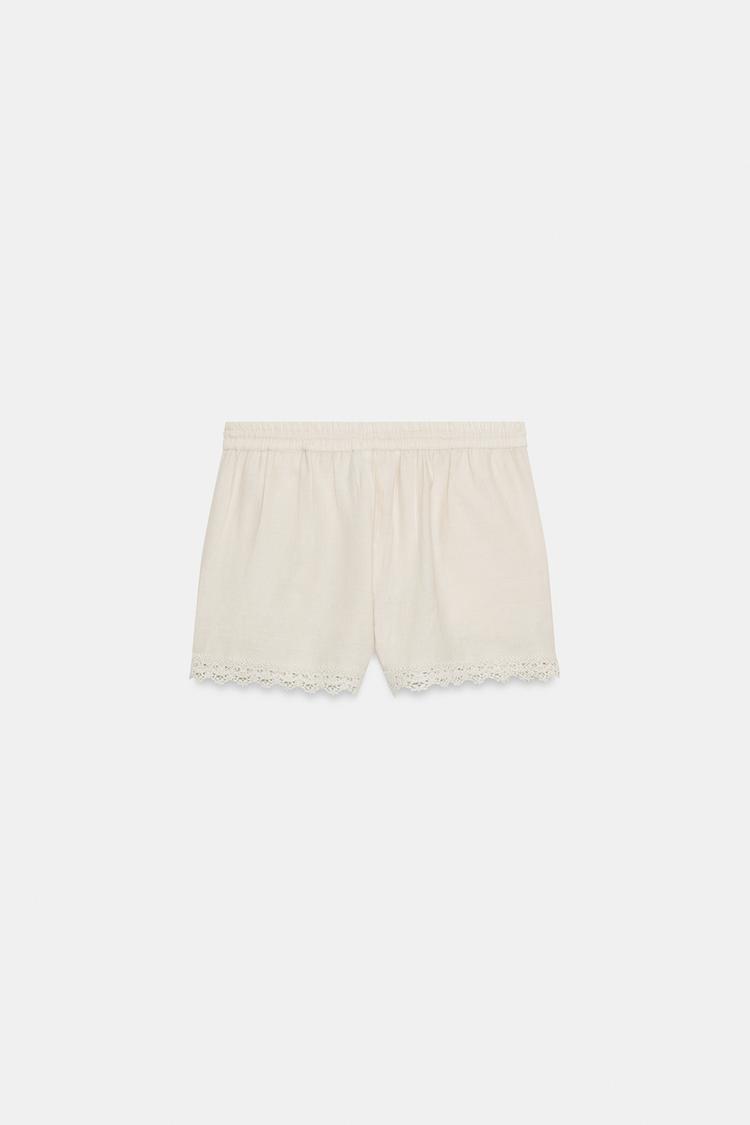 SHORT BRODÉ AVEC LIN ZW COLLECTION