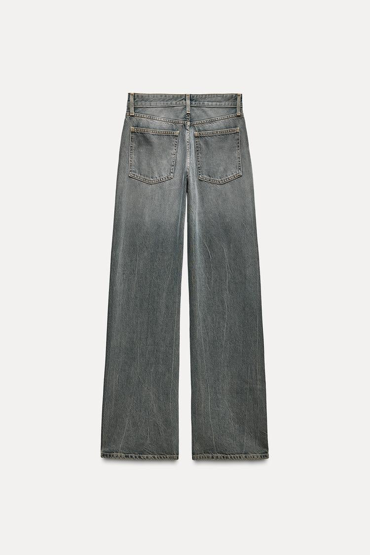 Jean trf wide leg taille normale - Gris anthracite