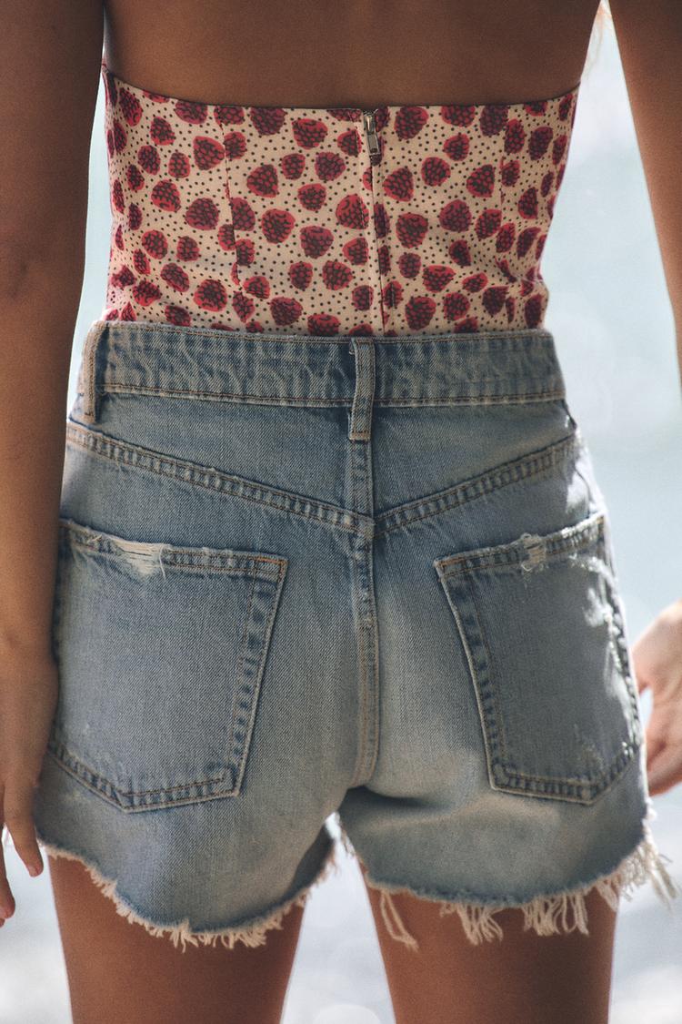 SHORT EN DENIM TRF TAILLE HAUTE DÉCHIRURES