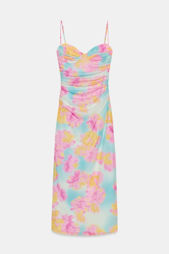 ROBE MI-LONGUE EN TULLE IMPRIMÉE