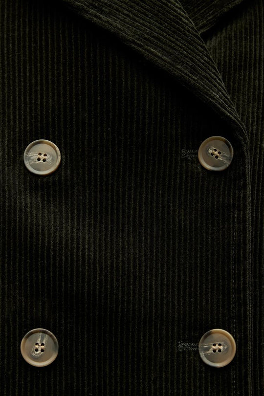 Veste en velours côtelé à boutonnage croisé zw collection