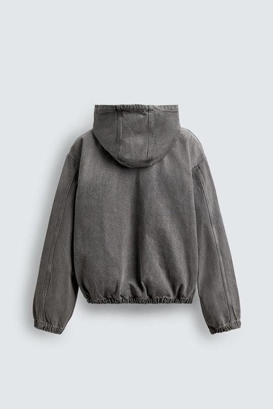 VESTE DÉLAVÉE À CAPUCHE