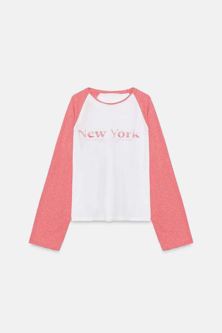 T-SHIRT FLAMÉ À MANCHES RAGLAN