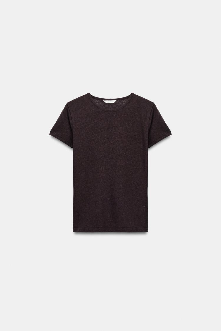 T-SHIRT MANCHES COURTES AVEC LIN