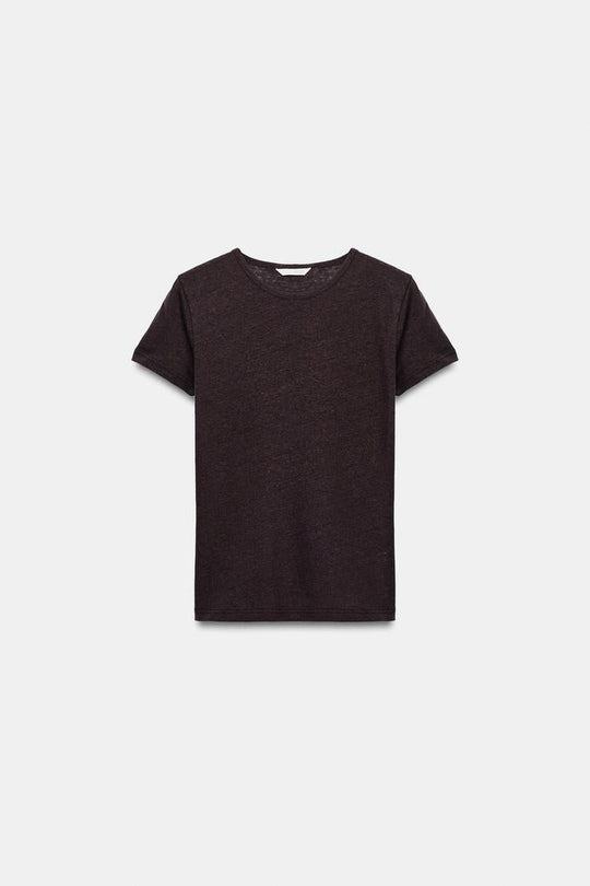 T-SHIRT MANCHES COURTES AVEC LIN
