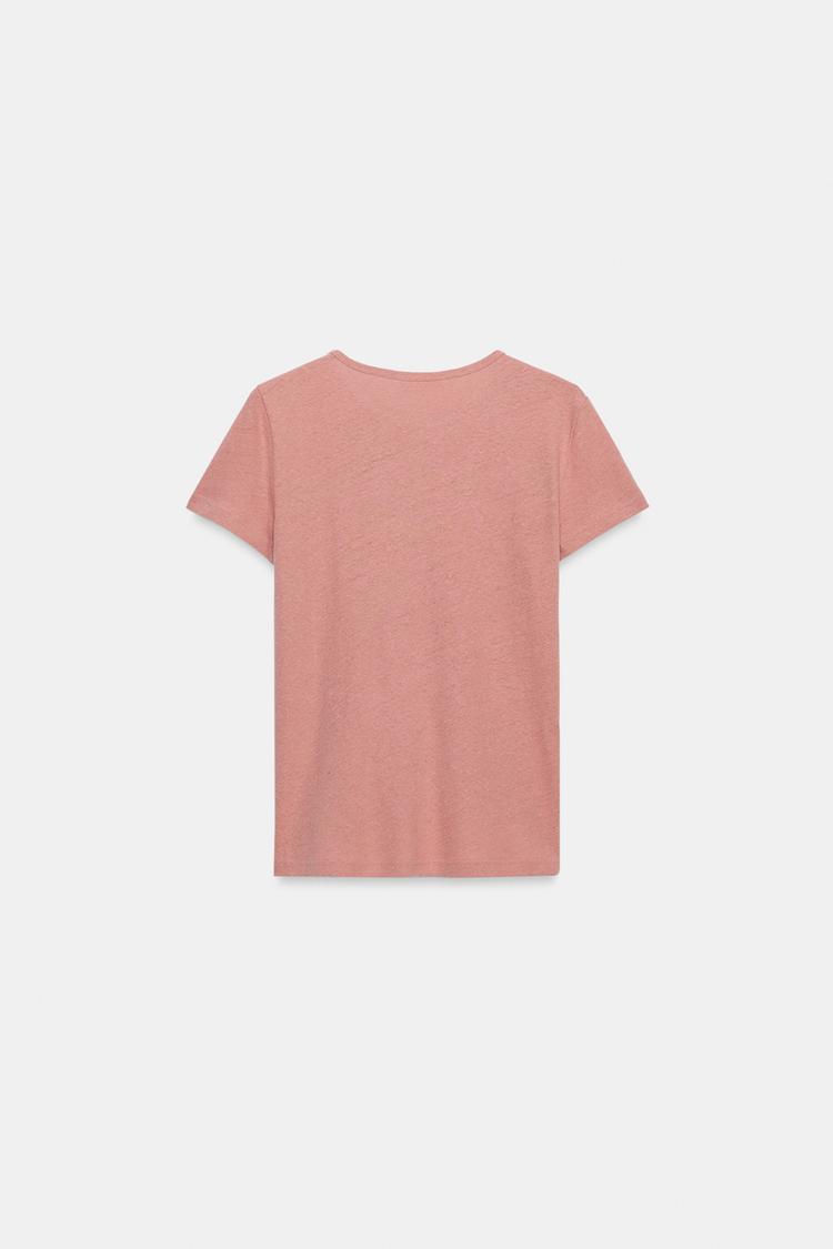 T-SHIRT MANCHES COURTES AVEC LIN