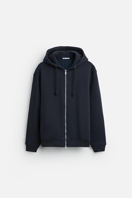 Sweat à capuche zip - Gris chiné