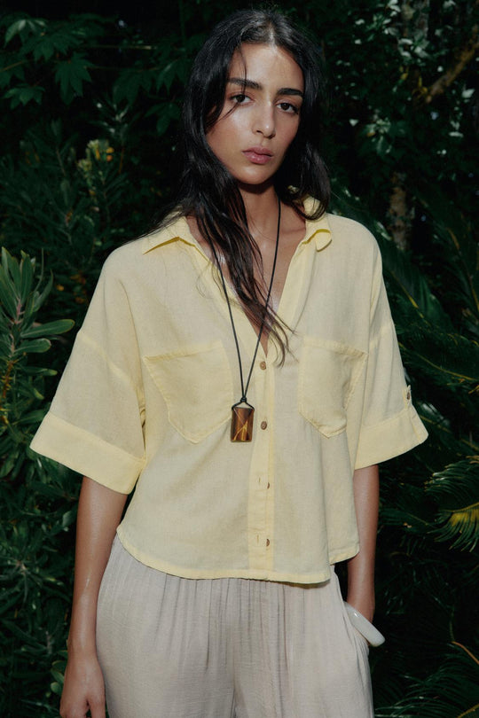 CHEMISE COURTE EN LIN