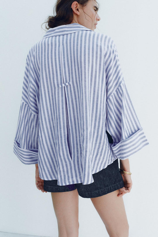 CHEMISE MANCHE LARGE AVEC LIN