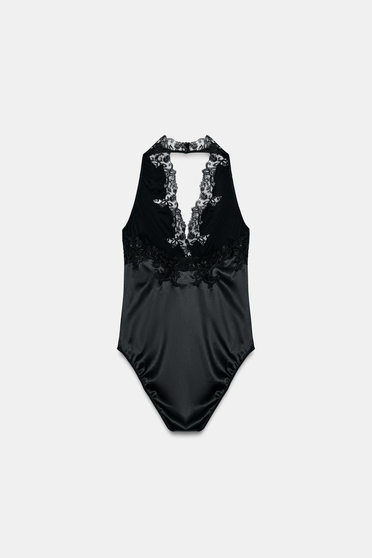 BODY HALTER SATINÉ DENTELLE ZW COLLECTION