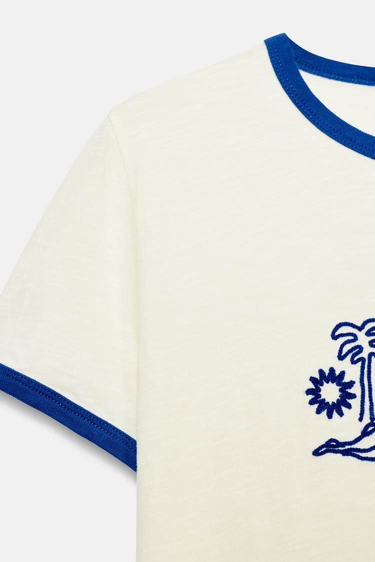 T-SHIRT MANCHES COURTES BRODERIES
