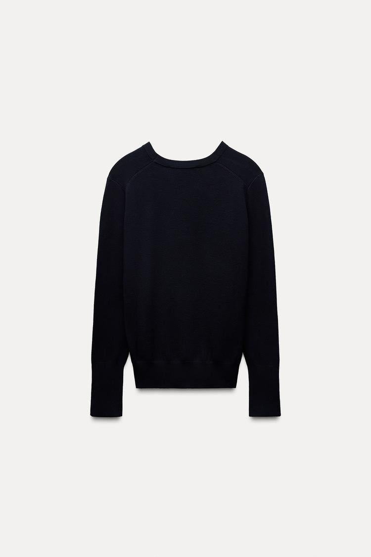 Pull basique en maille unie - Noir