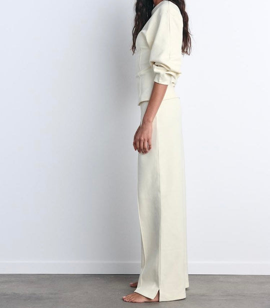 Pantalon interlock à ouverture - Gris