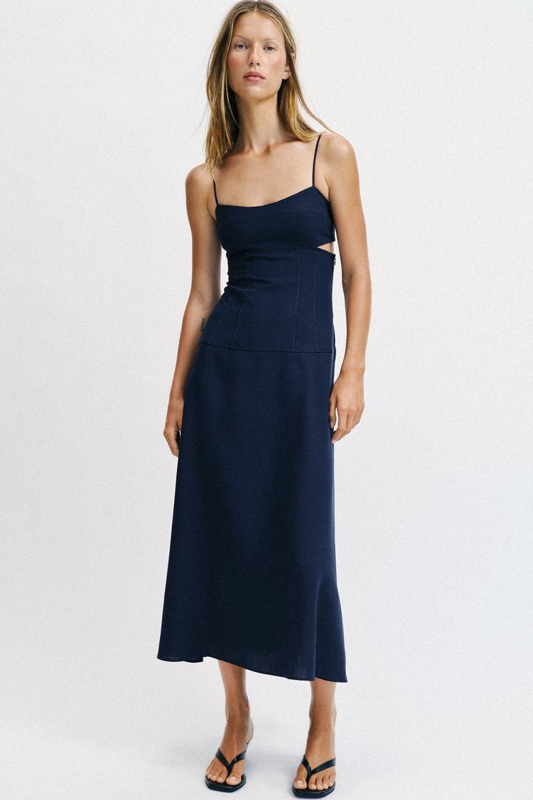 ROBE MI-LONGUE BRETELLES CUT OUT
