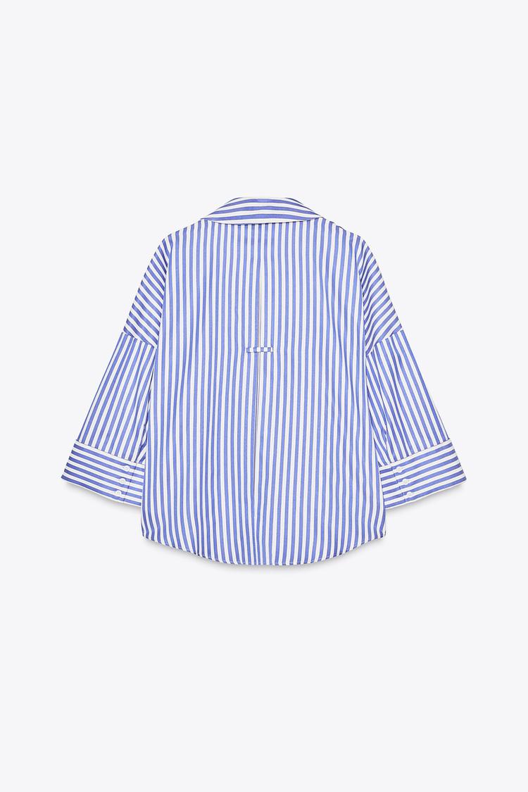 CHEMISE EN POPELINE À MANCHES AMPLES