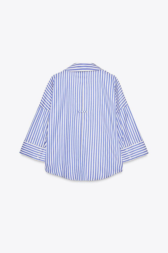 CHEMISE EN POPELINE À MANCHES AMPLES