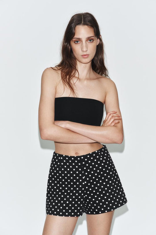 SHORT TAILLE HAUTE À POIS