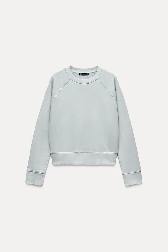 Sweat délavé - Bleu clair