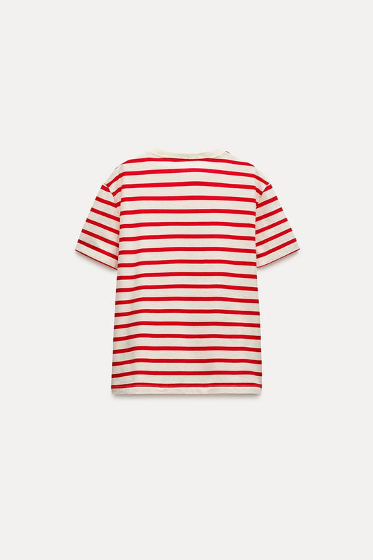 T-shirt coton basique a rayures