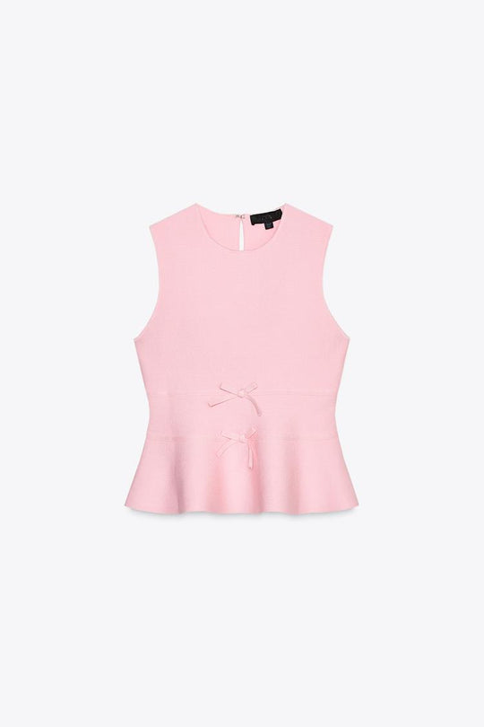 TOP EN MAILLE PÉPLUM AVEC LACETS