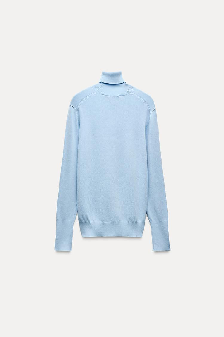 Pull basique en maille unie - Vert mousse