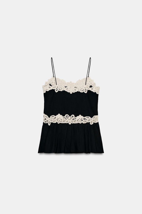 TOP DENTELLE CONTRASTÉE ZW COLLECTION